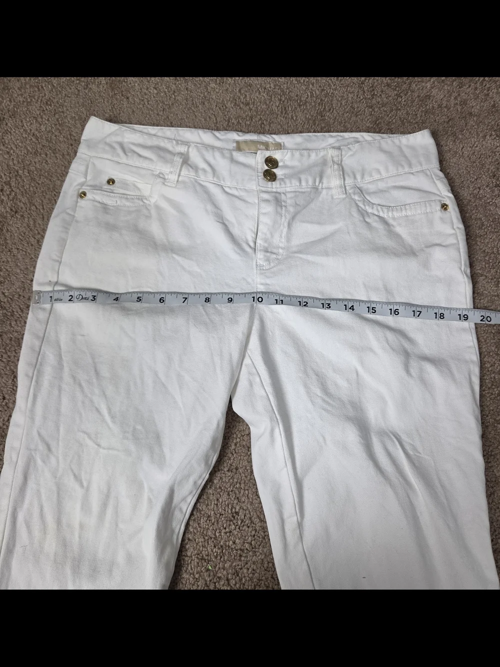 Michael Kors White Cotton Blend Pants with Beige Label